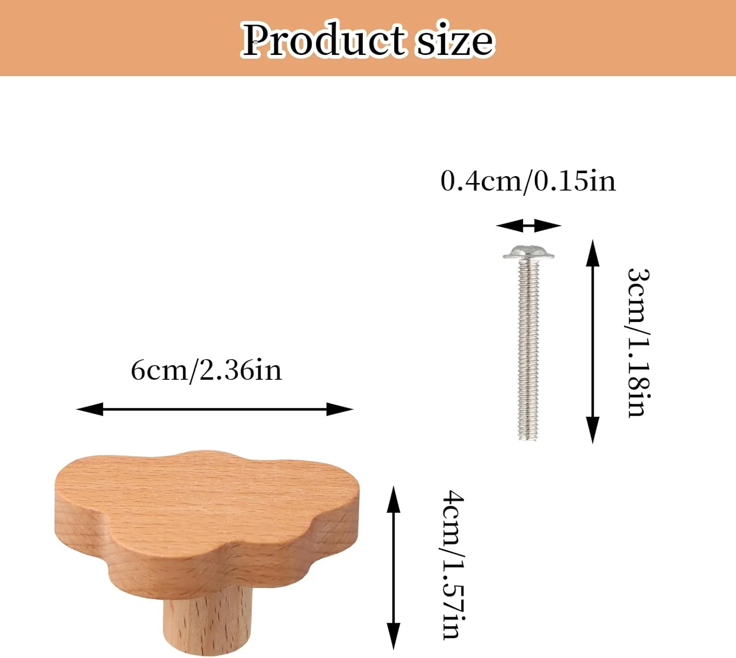 دستگیره مبلمان گودالیا، 6 عددی، دستگیره چوبی کابینت، دستگیره کشو همراه با پیچ، دکمه های چوبی برای کمد، دستگیره های چوبی طرح حیوانات برای تزئین منزل، آشپزخانه، اتاق خواب، کمد لباس (A)
