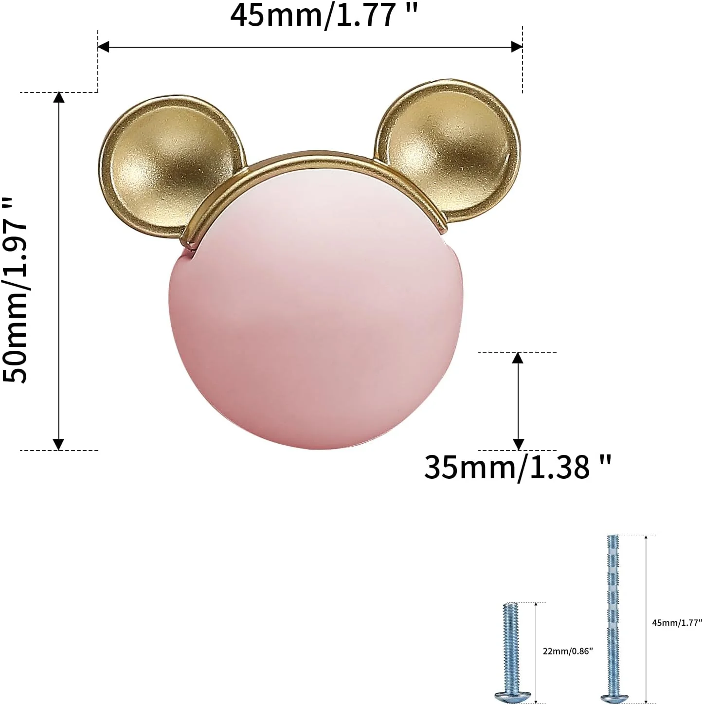 Evionlin 2 عدد دستگیره کابینت سرامیکی طرح موش صورتی کارتونی زیبا، دستگیره درب کشو برای کمد آشپزخانه اتاق کودک Evionlin 2 عدد دستگیره کابینت سرامیکی طرح موش صورتی کارتونی زیبا، دستگیره درب کشو برای کمد آشپزخانه اتاق کودک