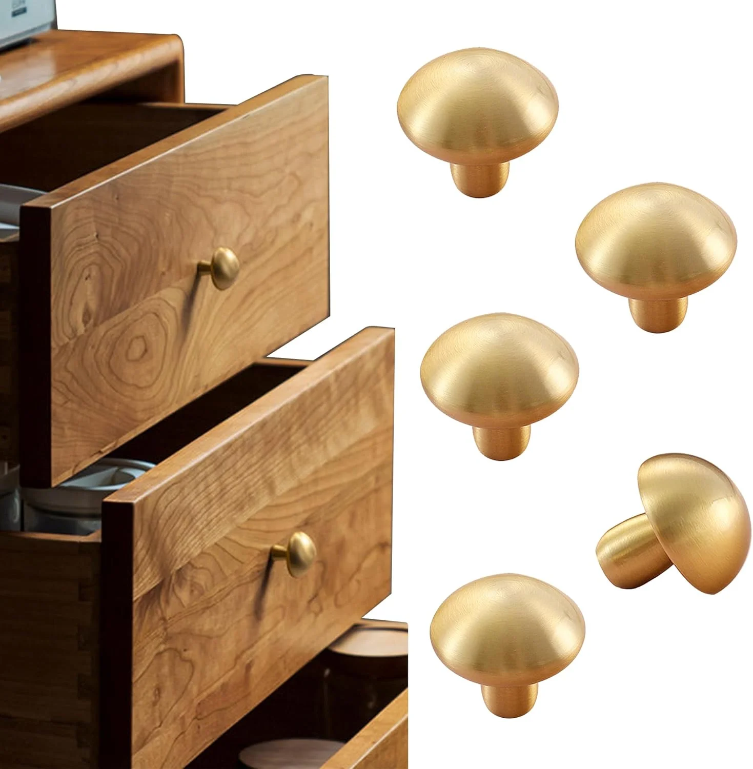 فلایبث، دستگیره کابینت قارچی، بستهی 5 عددی، برنجی جامد، کشو آشپزخانه، طلایی، دستگیره مبلمان فانتزی، برنجی برس خورده فلایبث، دستگیره کابینت قارچی، بستهی 5 عددی، برنجی جامد، کشو آشپزخانه، طلایی، دستگیره مبلمان فانتزی، برنجی برس خورده