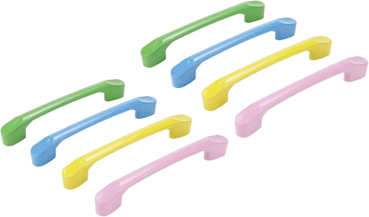 دستگیره های کارتونی 8 عددی Dnyta، مناسب درب کمد اتاق کودک، دستگیره های آبنباتی 4 رنگ، دستگیره مدرن درب کمد کفش و کشو به همراه پیچ - زرد، آبی، سبز و صورتی