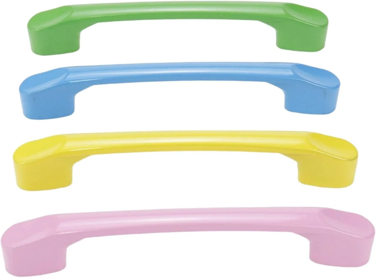 دستگیره های کارتونی 8 عددی Dnyta، مناسب درب کمد اتاق کودک، دستگیره های آبنباتی 4 رنگ، دستگیره مدرن درب کمد کفش و کشو به همراه پیچ - زرد، آبی، سبز و صورتی