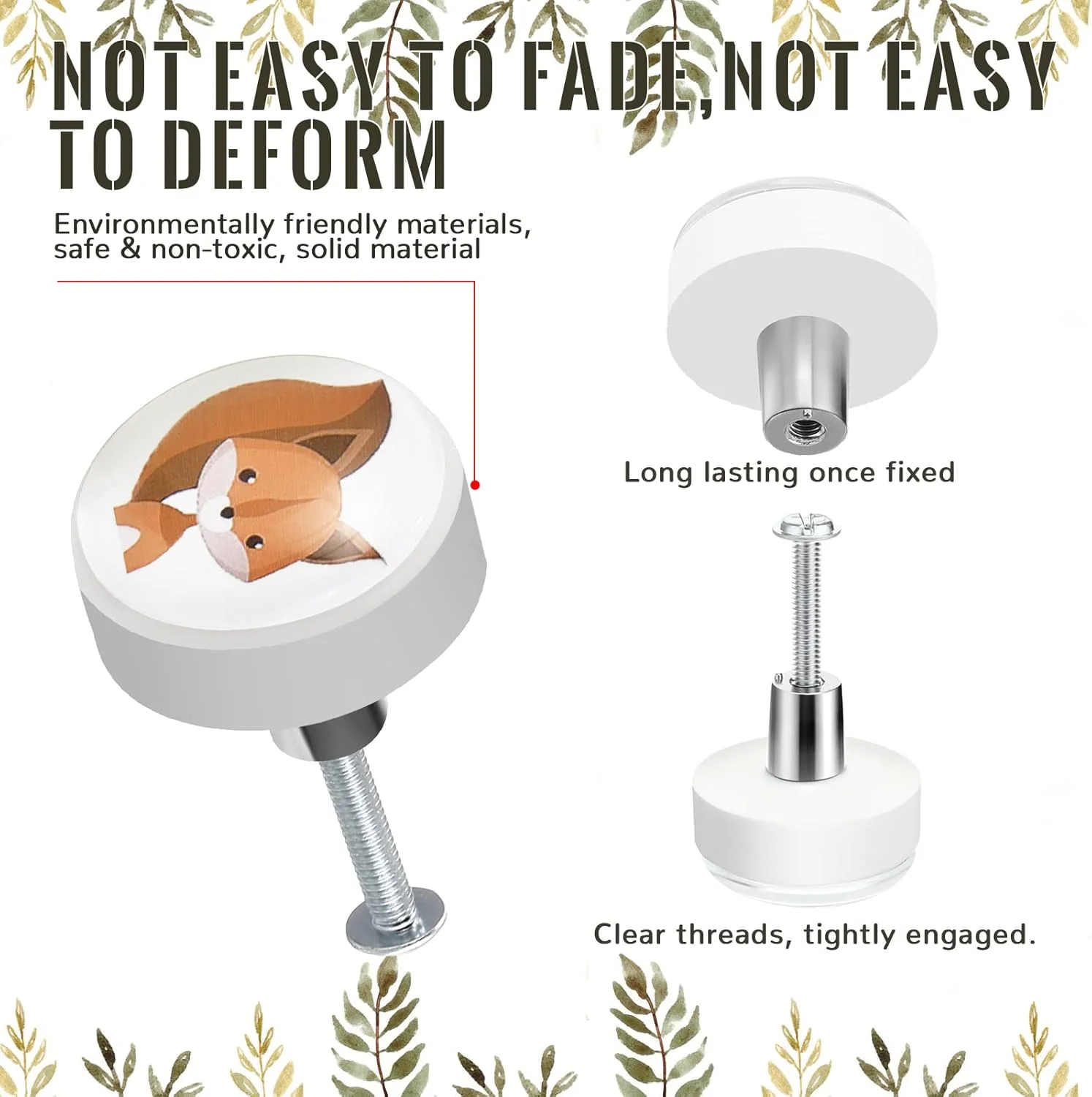 فومته 12 عدد دستگیره کمد لباس طرح حیوانات جنگلی، دستگیره های نرم لاستیکی کابینت آشپزخانه، دستگیره های کشو با طرح حیوانات سافاری، دستگیره های کشویی برای کمد لباس کودک، کمد، کشو، مبلمان