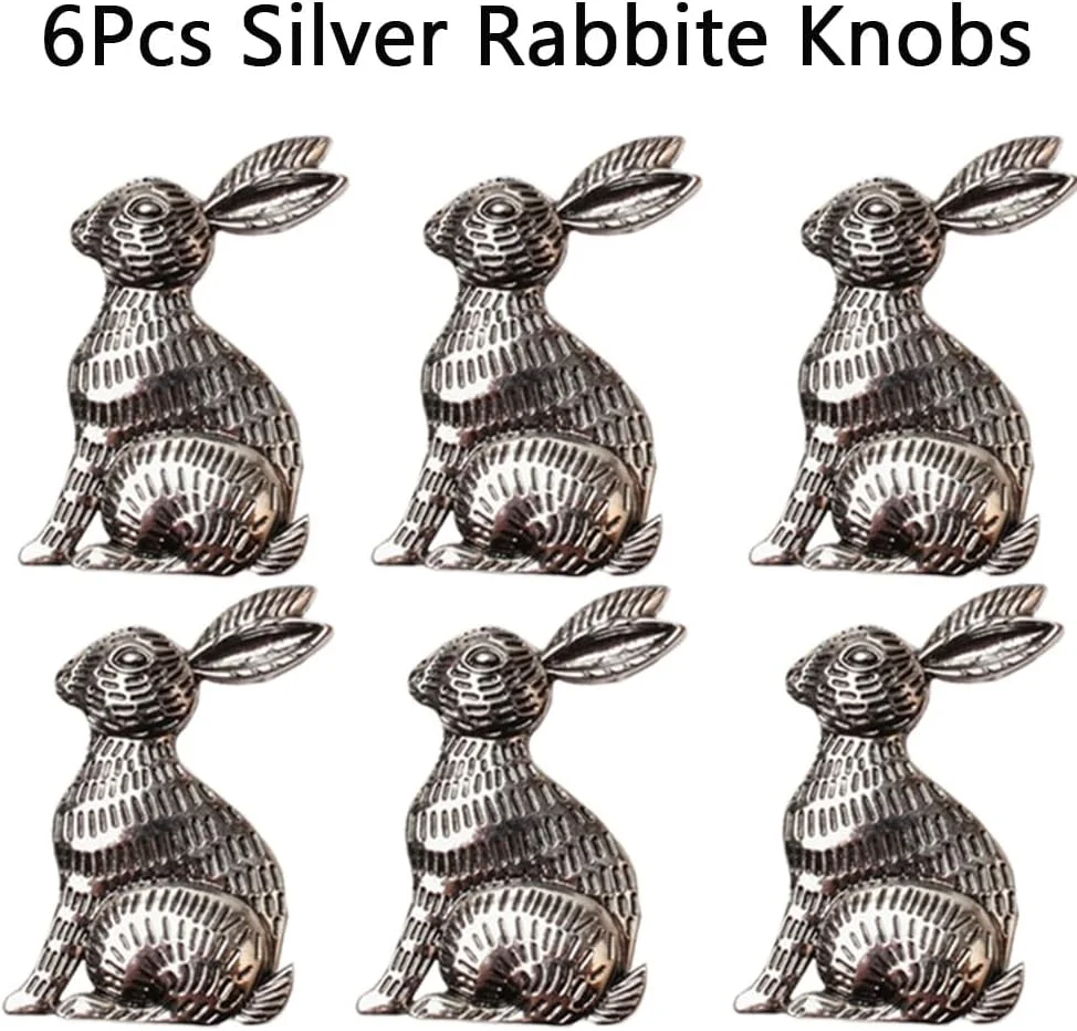 دستگیره کابینت خرگوشی فلزی، 6 عددی، دستگیره های تزئینی کشو، دستگیره تک سوراخ، سخت افزار منحصر به فرد حیوانات برای مبلمان منزل، کابینت آشپزخانه، کمد، درب (نقره ای رترو) دستگیره کابینت خرگوشی فلزی، 6 عددی، دستگیره های تزئینی کشو، دستگیره تک سوراخ، سخت افزار منحصر به فرد حیوانات برای مبلمان منزل، کابینت آشپزخانه، کمد، درب (نقره ای رترو)