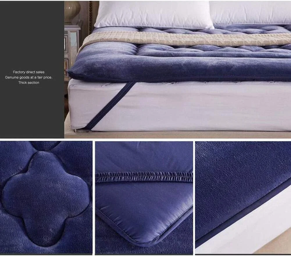 تشک تاشو دانشجویی DHXYZM، فوتون تاتامی تاشو، تشک نرم و ضخیم یک نفره و دو نفره خوابگاه دانشجویی، آبی، 120x200 سانتی متر