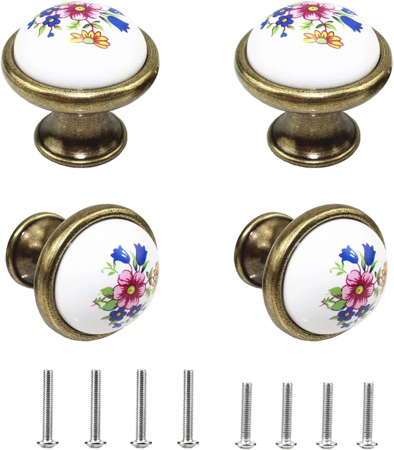 دستگیره کابینت گرد طرح قدیمی Gad2go، 4 عددی، دستگیره سرامیکی برای کمد، دستگیره کشو برای کابینت آشپزخانه، کمد و کشو دستگیره کابینت گرد طرح قدیمی Gad2go، 4 عددی، دستگیره سرامیکی برای کمد، دستگیره کشو برای کابینت آشپزخانه، کمد و کشو