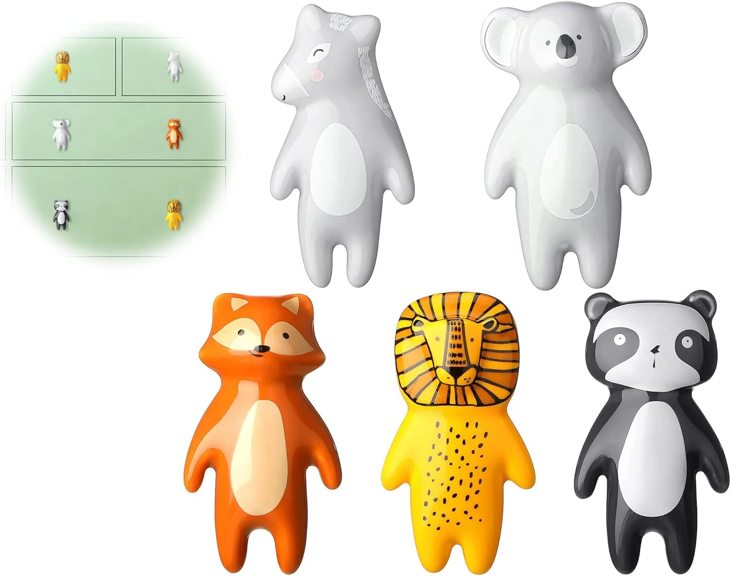 دستگیره های حیوانات بامزه Defsedar، 5 عدد دستگیره کشو طرح حیوانات، دستگیره سرامیکی کابینت - دستگیره کمد کشو مناسب اتاق کودک، اتاق خواب، حمام، آشپزخانه (چند رنگ) دستگیره های حیوانات بامزه Defsedar، 5 عدد دستگیره کشو طرح حیوانات، دستگیره سرامیکی کابینت - دستگیره کمد کشو مناسب اتاق کودک، اتاق خواب، حمام، آشپزخانه (چند رنگ)