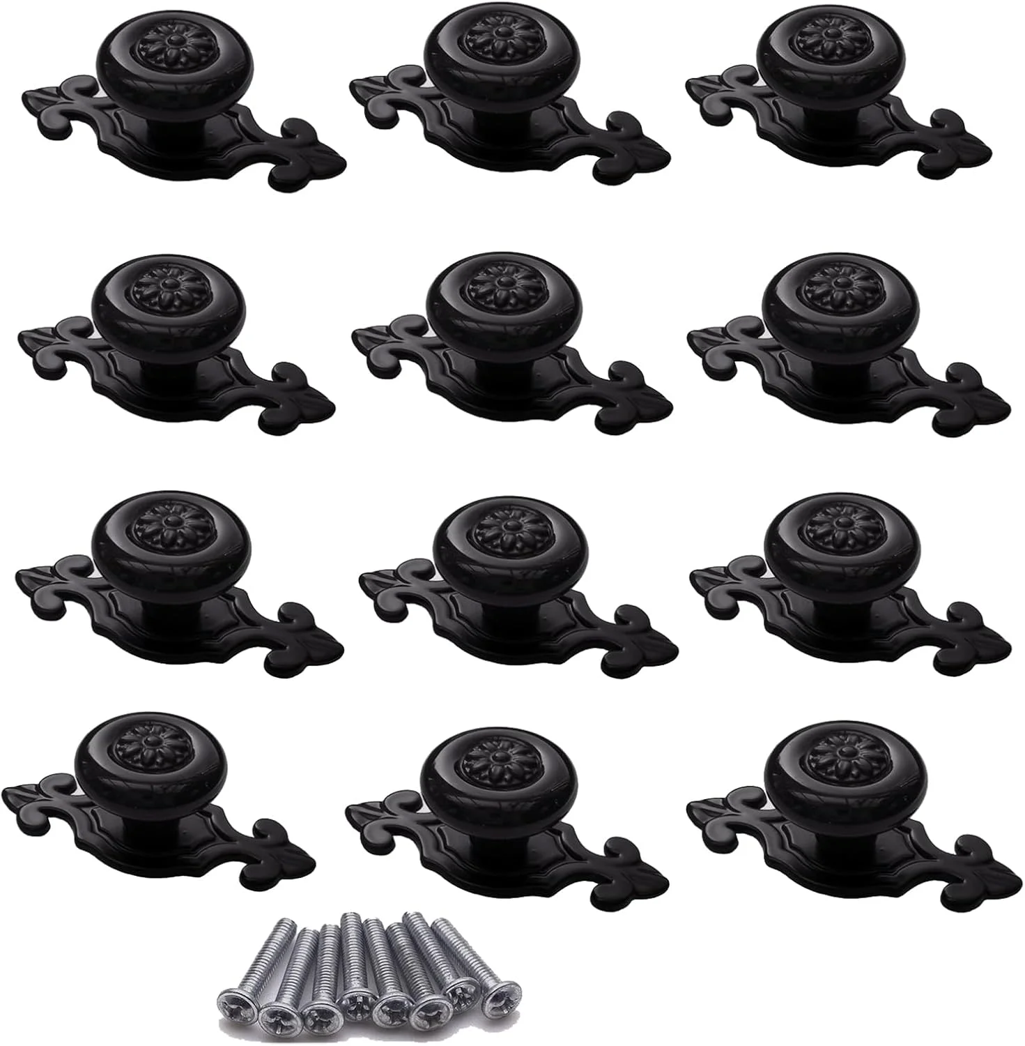 دستگیره و دکمه سرامیکی کابینت طرح قدیمی Ymaiss مناسب برای کابینت آشپزخانه، کمد، حمام، دراور، کمد لباس، دکوراسیون (12 عدد، مشکی) دستگیره و دکمه سرامیکی کابینت طرح قدیمی Ymaiss مناسب برای کابینت آشپزخانه، کمد، حمام، دراور، کمد لباس، دکوراسیون (12 عدد، مشکی)