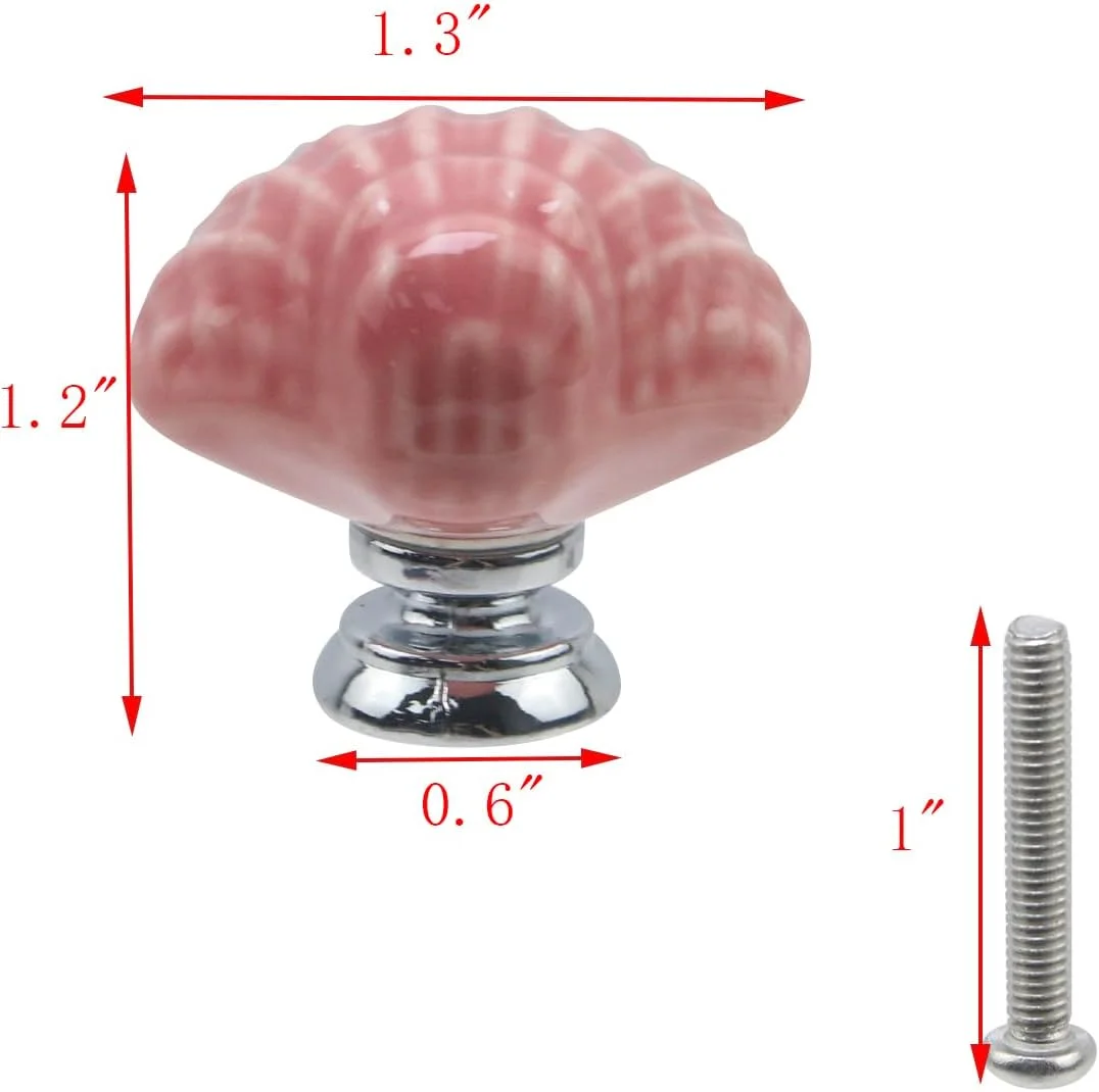 دستگیره های تزئینی صدف Geesatis، 4 عددی، دستگیره های سرامیکی قدیمی کابینت برای دکوراسیون منزل، دستگیره های کشویی، 1.3 اینچ، صورتی دستگیره های تزئینی صدف Geesatis، 4 عددی، دستگیره های سرامیکی قدیمی کابینت برای دکوراسیون منزل، دستگیره های کشویی، 1.3 اینچ، صورتی
