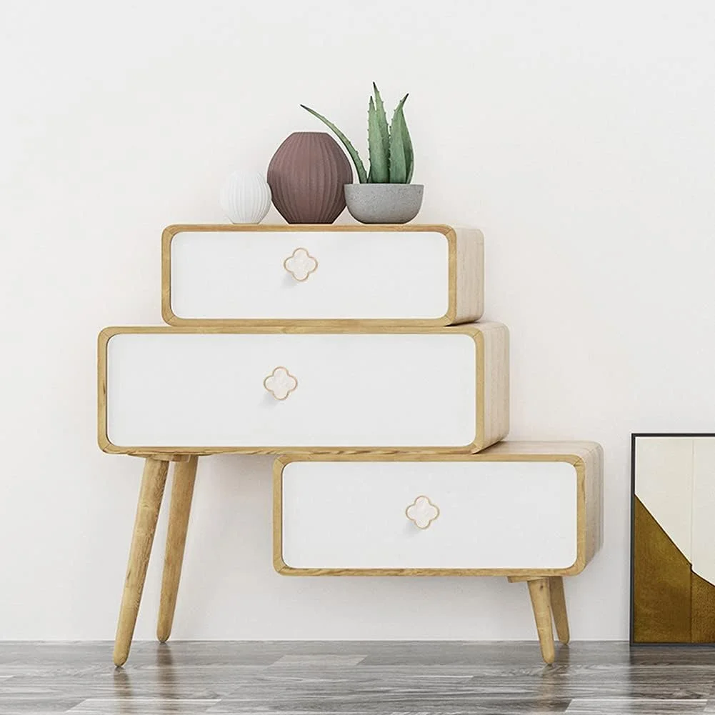 دستگیره شبدری CPELLESSE، 6 عددی، دستگیره چهار برگ، دستگیره خلاقانه کابینت، کشو، طلایی، مناسب کمد، آلیاژ روی، تک سوراخ، دستگیره درب (سفید)