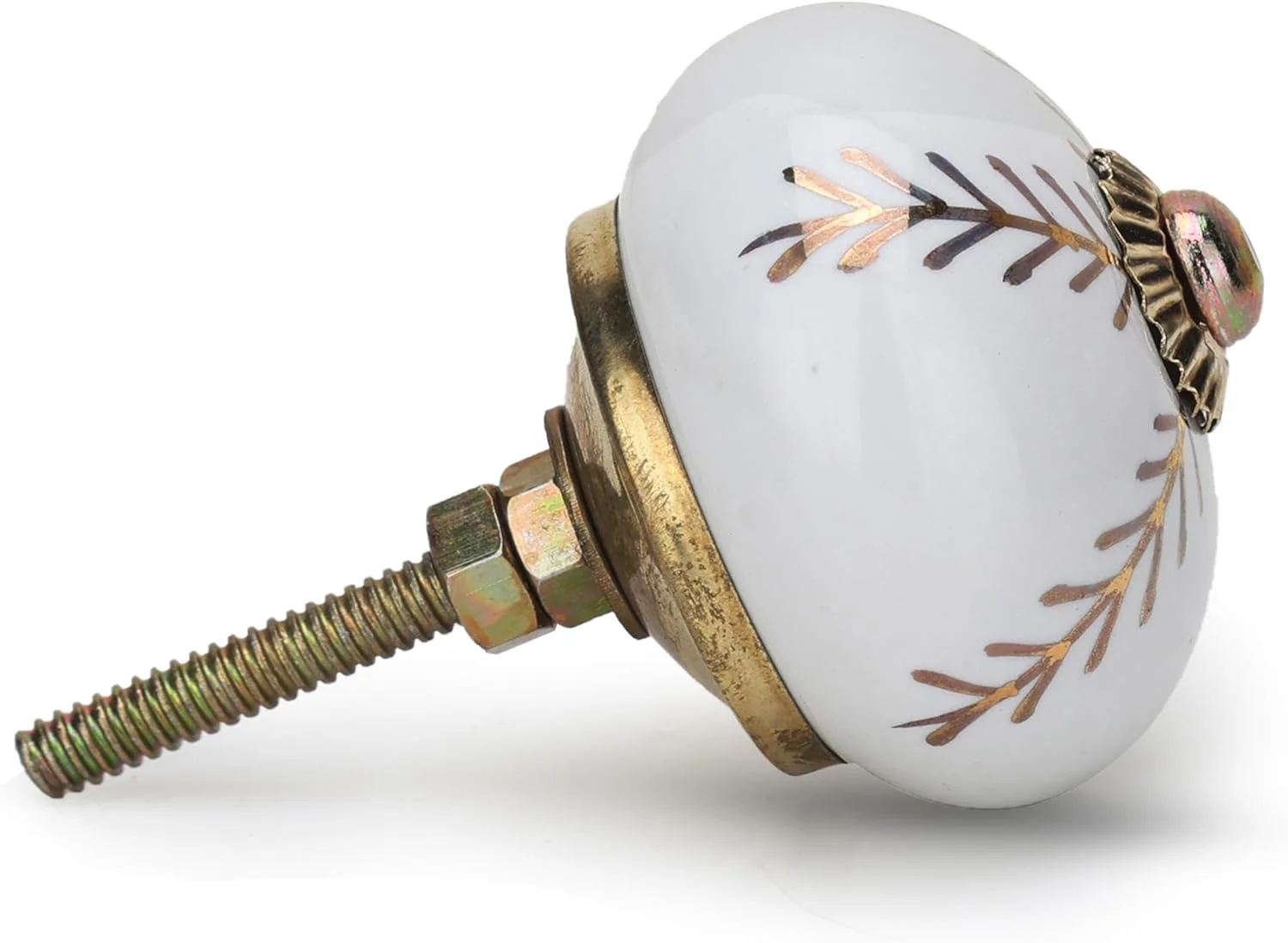 دستگیره سرامیکی درب کشو صنایع دستی - دستگیره کشو سفالی طلایی متنوع برای کابینت آشپزخانه و کمد، سخت افزار دکوراسیون داخلی منزل - طلایی - بسته 6 عددی