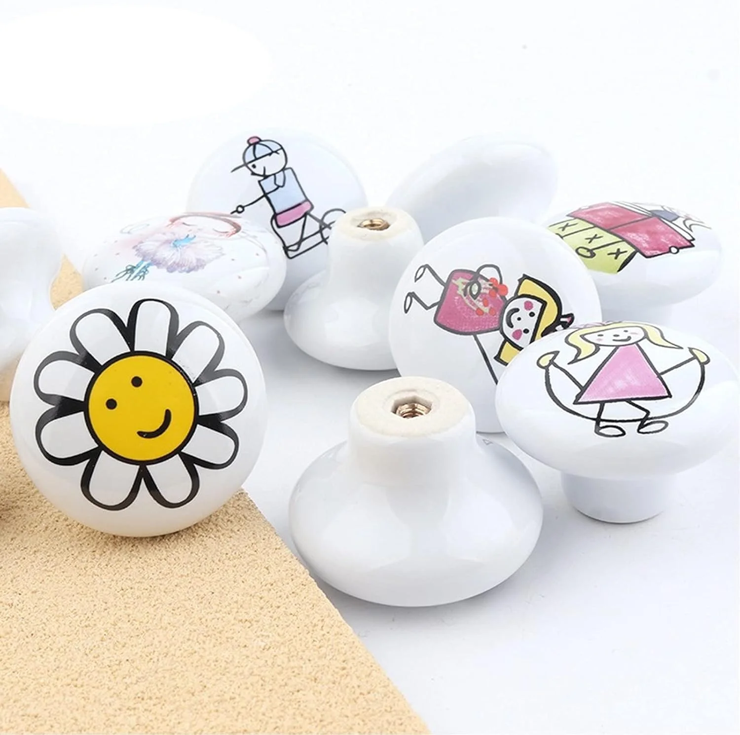 دستگیره های درب کابینت، دستگیره برای کشوهای کمد، دستگیره کشو سرامیکی گرد 38 میلی متری، ست دستگیره های درب کابینت آشپزخانه زیبا، دستگیره های کابینت مبلمان درب برای اتاق خواب کودکان و خانه