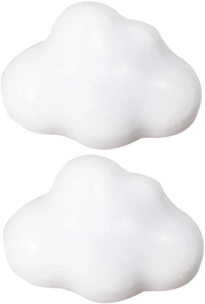 بسپورت بل 2 عدد دستگیره سرامیکی طرح ابر، دستگیره های کشو تزئینی، دستگیره های خلاقانه کمد و کابینت، دکوراسیون منزل (سفید)