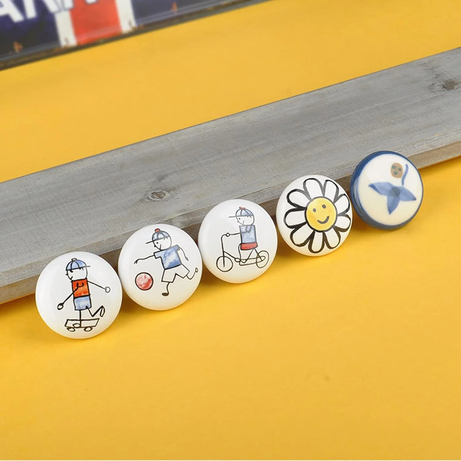 دستگیره درب کابینت، دستگیره برای کشوهای کمد، دستگیره گرد سرامیکی 38 میلی متری، ست دستگیره درب کشو کابینت آشپزخانه زیبا، دستگیره کابینت مبلمان درب برای اتاق خواب کودکان و منزل