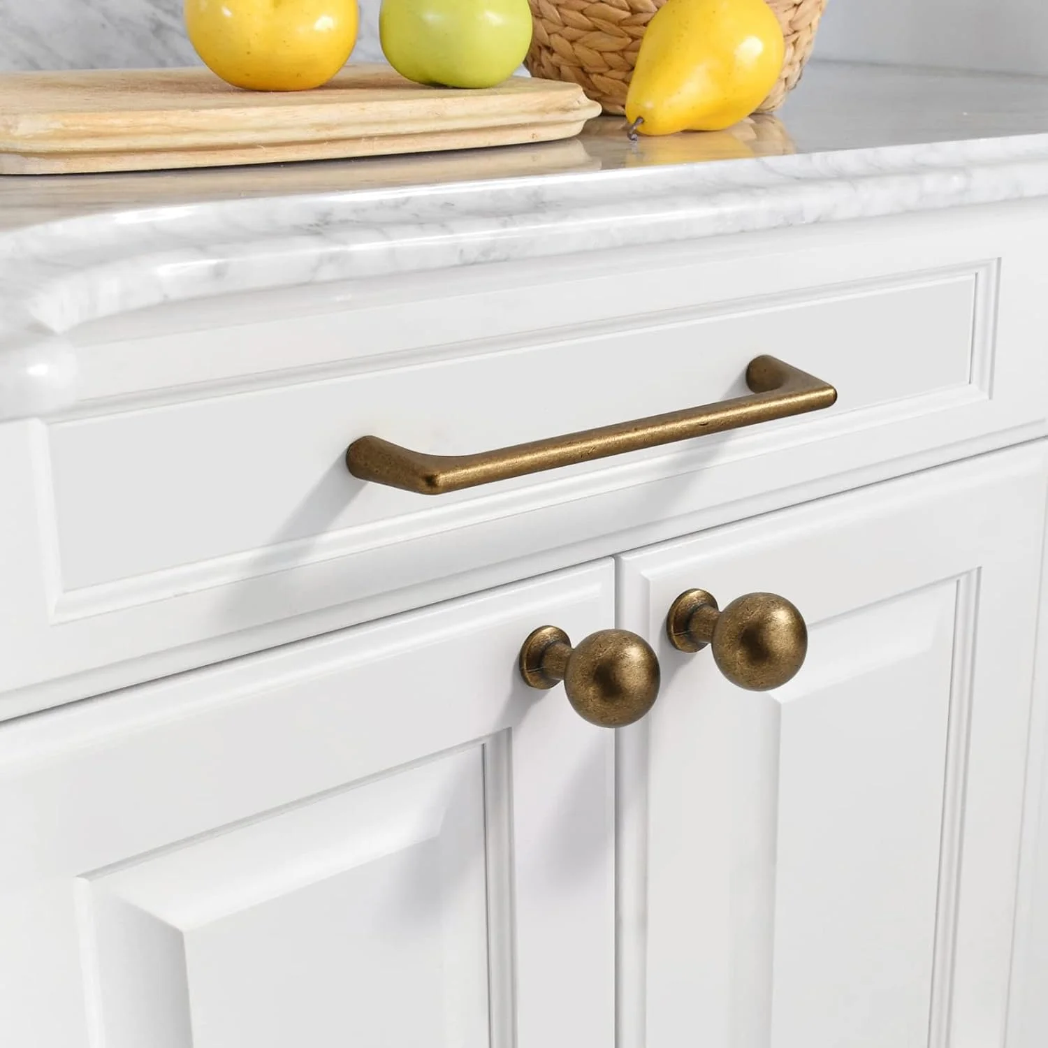 دستگیره کابینت آشپزخانه برنجی عتیقه آسیدراما، بسته 10 عددی، دستگیره کمد، دستگیره کشو، سخت افزار کابینت، دستگیره های زینک برای کشوهای کمد