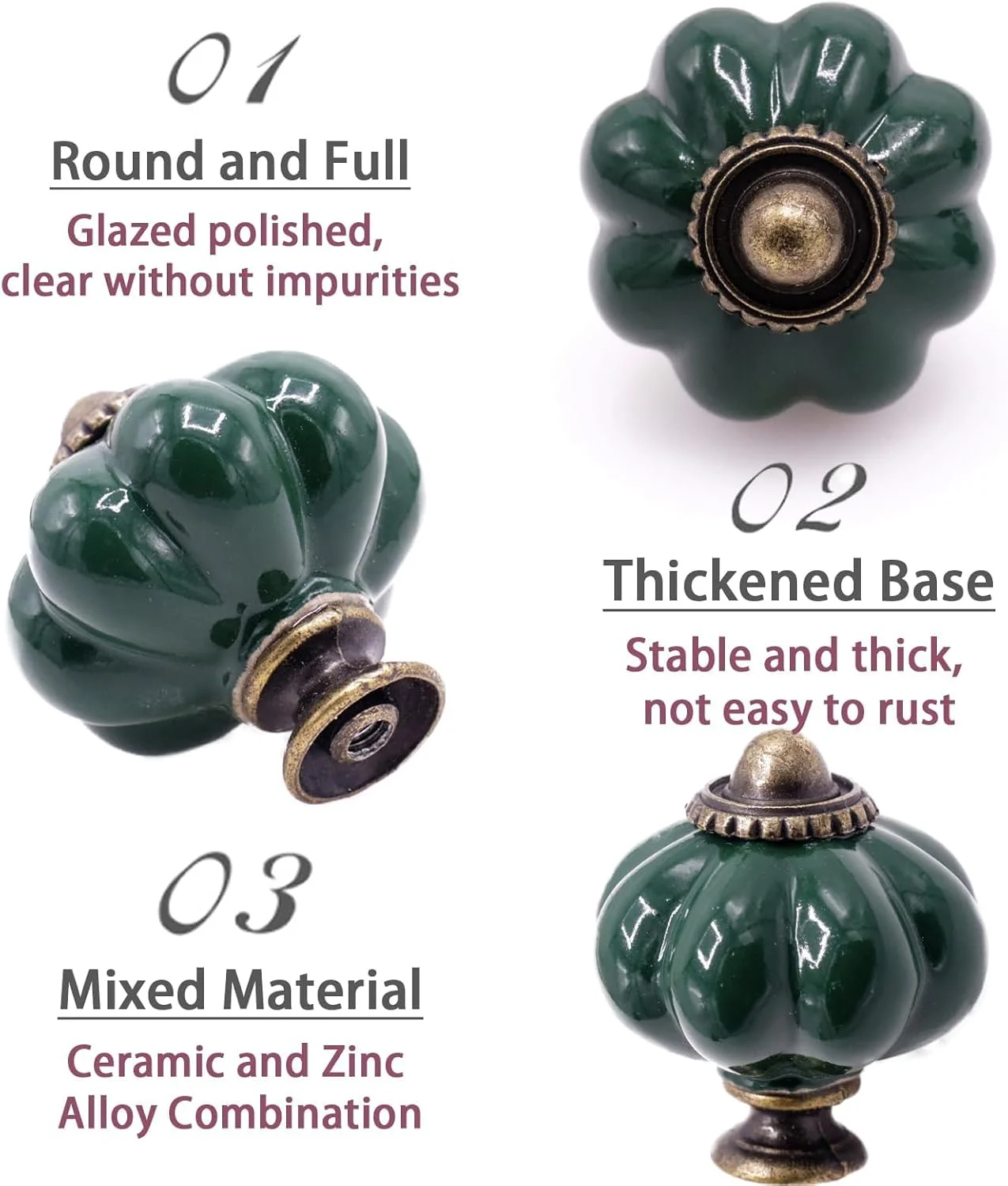 دستگیره کشو طرح کدو تنبل بولیوی، 12 عدد دستگیره سرامیکی کابینت طرح قدیمی، دستگیره کمد، دستگیره درب، دستگیره های کشو با پیچ ​​های نصب برای پروژه های DIY خانگی