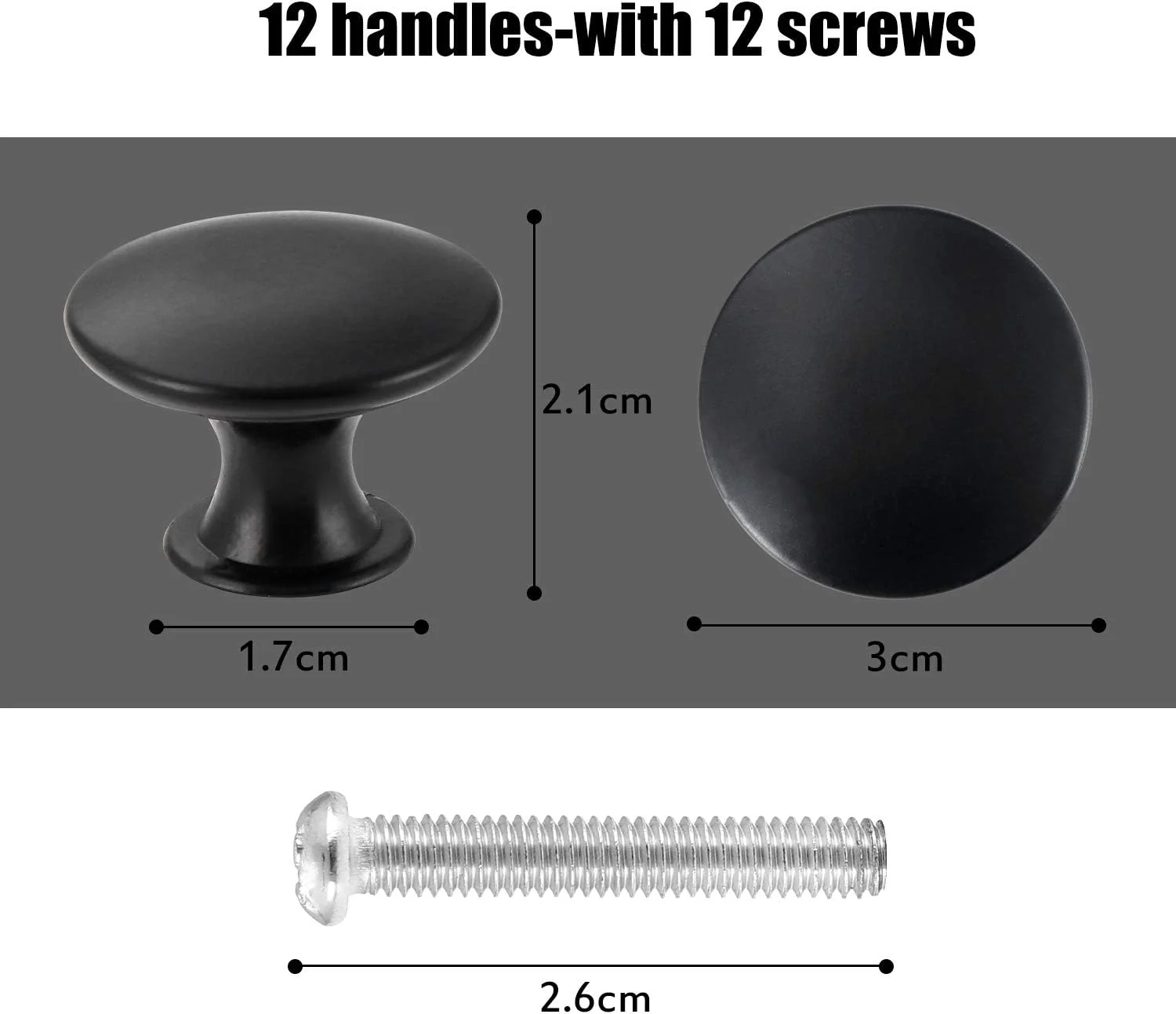 abcGoodefg 12 عدد دستگیره و کشوهای عتیقه مشکی طرح قدیمی، دستگیره های گرد برنجی 30 میلی متری برای کابینت، کشو، آشپزخانه، حمام، کمد، مبلمان منزل و اداره (مشکی)