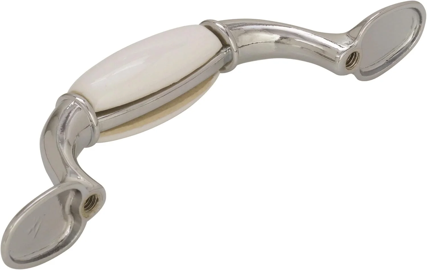 دستگیره کابینت Amerock 263WCH Allison، بیرون زدگی 3.17 سانتی متر، طول 12.7 سانتی متر، عرض 1.9 سانتی متر، درج سرامیکی جامد، سفید/کروم براق