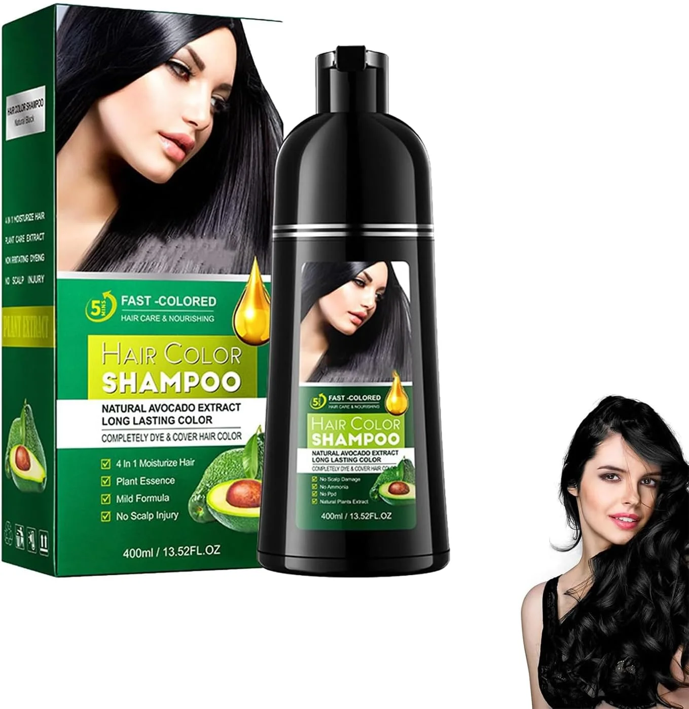 شامپو رنگ مو، شامپو کاناس، شامپو کولورانت، شامپو رنگ مو مشکی 3 در 1، شامپو رنگ مو فوری (400 میلی لیتر) شامپو رنگ مو، شامپو کاناس، شامپو کولورانت، شامپو رنگ مو مشکی 3 در 1، شامپو رنگ مو فوری (400 میلی لیتر)