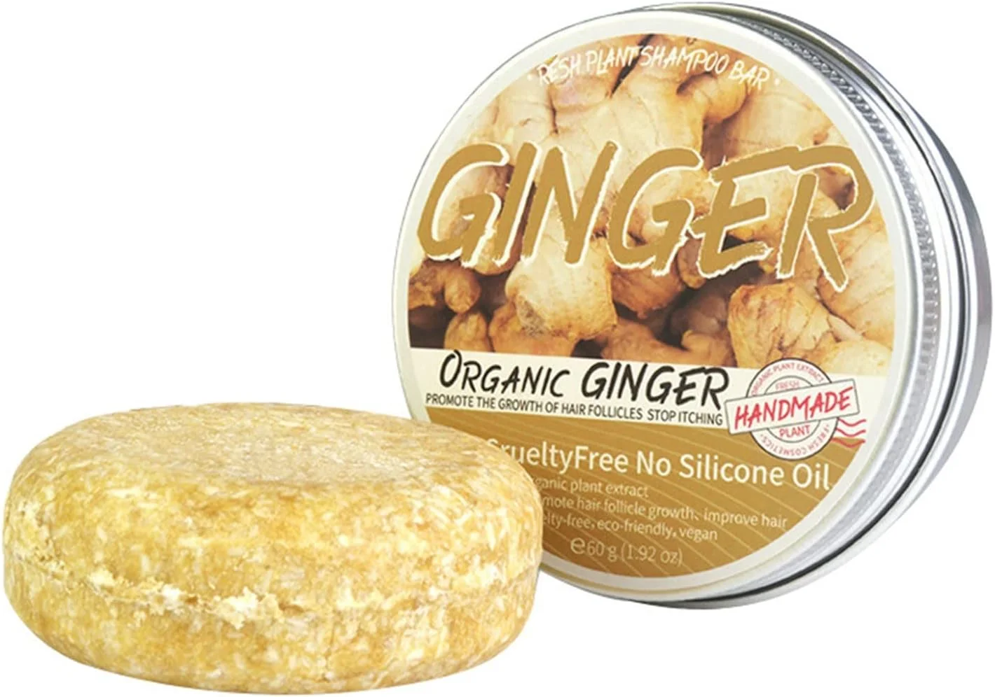 شامپو بار جامد برای موهای معمولی-خشک یا وز، صابون شامپو برای موهای خشک و آسیب دیده، حاوی عصاره گیاهی، کمک به توقف ریزش مو و تقویت رشد سالم مو (L)