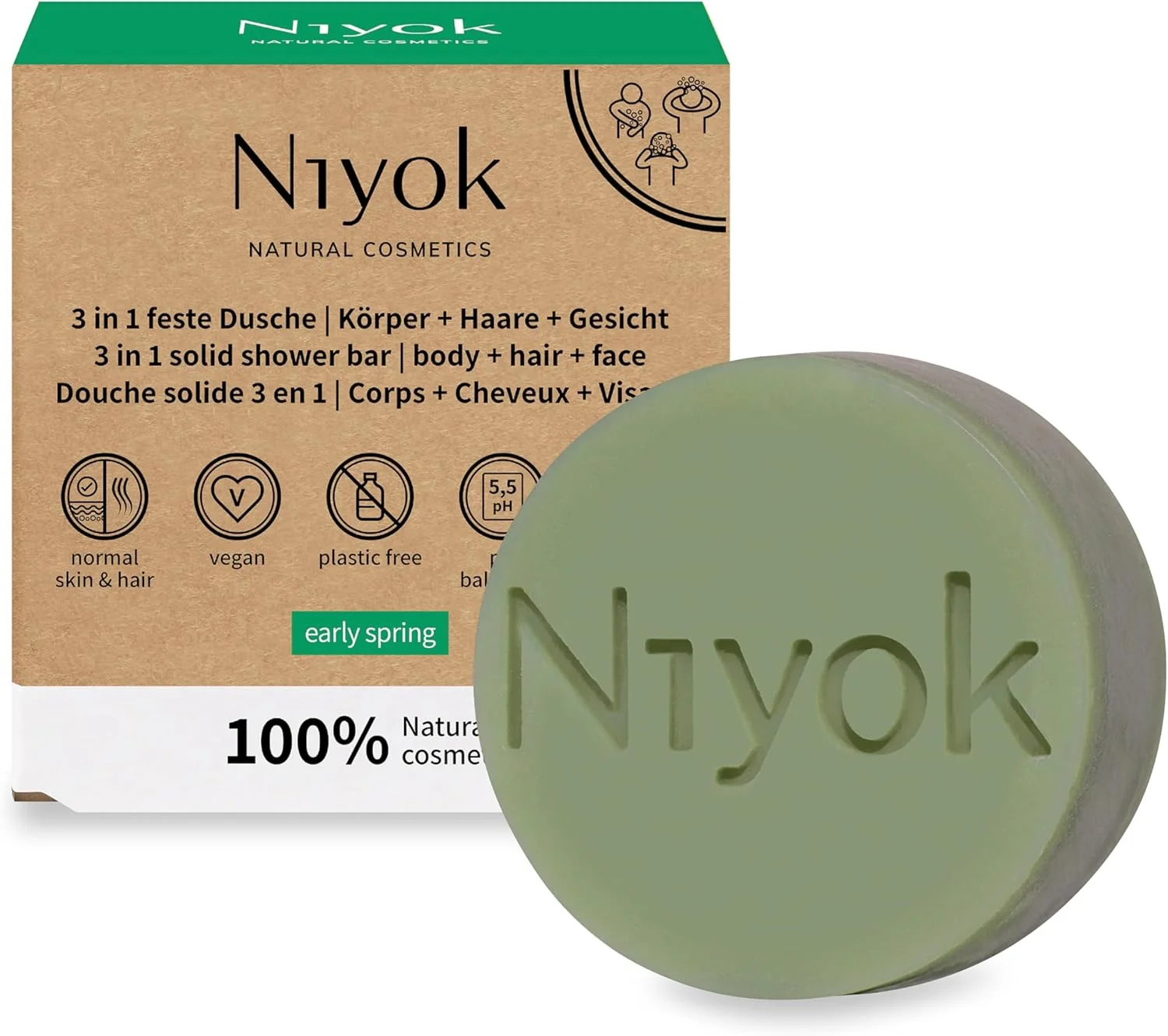 نیوک® شامپو ژل دوش سفت کننده 3 در 1، پاک کننده صورت، وگان، ارگانیک، بدون پلاستیک، مناسب موهای معمولی تا نازک، مانند صابون با pH 5.5 خنثی برای پوست، لوازم آرایشی طبیعی، بهار زودرس (80 گرم) نیوک® شامپو ژل دوش سفت کننده 3 در 1، پاک کننده صورت، وگان، ارگانیک، بدون پلاستیک، مناسب موهای معمولی تا نازک، مانند صابون با pH 5.5 خنثی برای پوست، لوازم آرایشی طبیعی، بهار زودرس (80 گرم)