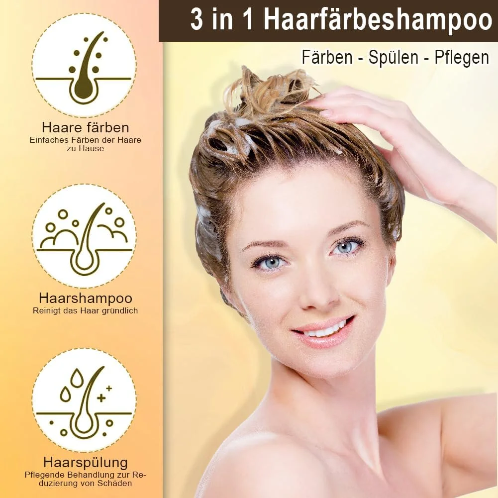 شامپو رنگ مو، شامپو رنگ مو قهوه ای روشن برای موهای سفید، فرمولاسیون گیاهی بدون آسیب به مو، بدون دکلره، شامپو رنگ مو فوری برای آقایان و خانم ها، شامپو رنگ مو 3 در 1 (قهوه ای روشن) شامپو رنگ مو، شامپو رنگ مو قهوه ای روشن برای موهای سفید، فرمولاسیون گیاهی بدون آسیب به مو، بدون دکلره، شامپو رنگ مو فوری برای آقایان و خانم ها، شامپو رنگ مو 3 در 1 (قهوه ای روشن)