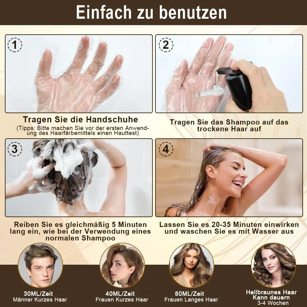 شامپو رنگ مو، شامپو رنگ مو قهوه ای روشن برای موهای سفید، فرمولاسیون گیاهی بدون آسیب به مو، بدون دکلره، شامپو رنگ مو فوری برای آقایان و خانم ها، شامپو رنگ مو 3 در 1 (قهوه ای روشن) شامپو رنگ مو، شامپو رنگ مو قهوه ای روشن برای موهای سفید، فرمولاسیون گیاهی بدون آسیب به مو، بدون دکلره، شامپو رنگ مو فوری برای آقایان و خانم ها، شامپو رنگ مو 3 در 1 (قهوه ای روشن)