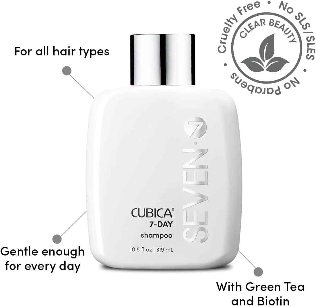 شامپو مو سِوِن - شامپو روزانه کیوبیکا با بیوتین و عصاره چای سبز - شامپو ملایم برای انواع مو - درخشش و رطوبت را به مو اضافه می کند - بدون سولفات و پارابن - 59 میلی لیتر شامپو مو سِوِن - شامپو روزانه کیوبیکا با بیوتین و عصاره چای سبز - شامپو ملایم برای انواع مو - درخشش و رطوبت را به مو اضافه می کند - بدون سولفات و پارابن - 59 میلی لیتر