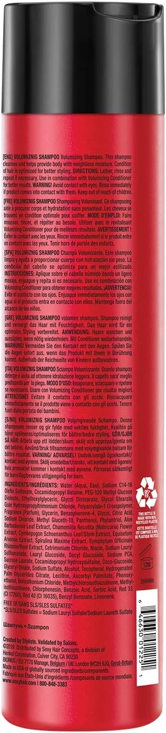 شامپو حجم دهنده SexyHair Big، 300 میلی لیتر | تامین کننده رطوبت و آبرسانی | فاقد سولفات SLS & SLES | مناسب برای انواع مو