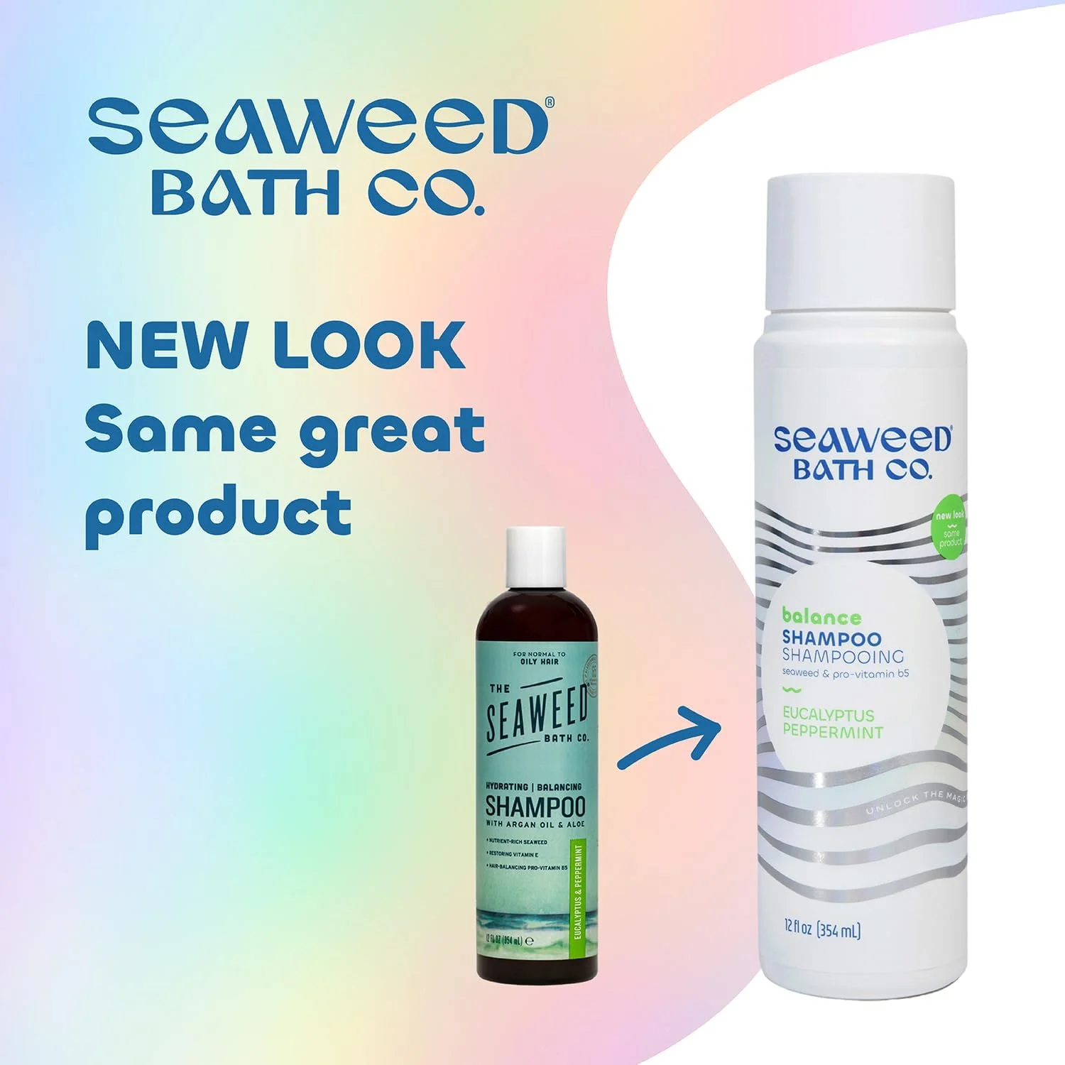 شامپو متعادل کننده مو Seaweed Bath Co.، رایحه اکالیپتوس نعناع، 355 میلی لیتر، برداشت پایدار، پرو ویتامین B5، برای موهای معمولی تا چرب شامپو متعادل کننده مو Seaweed Bath Co.، رایحه اکالیپتوس نعناع، 355 میلی لیتر، برداشت پایدار، پرو ویتامین B5، برای موهای معمولی تا چرب