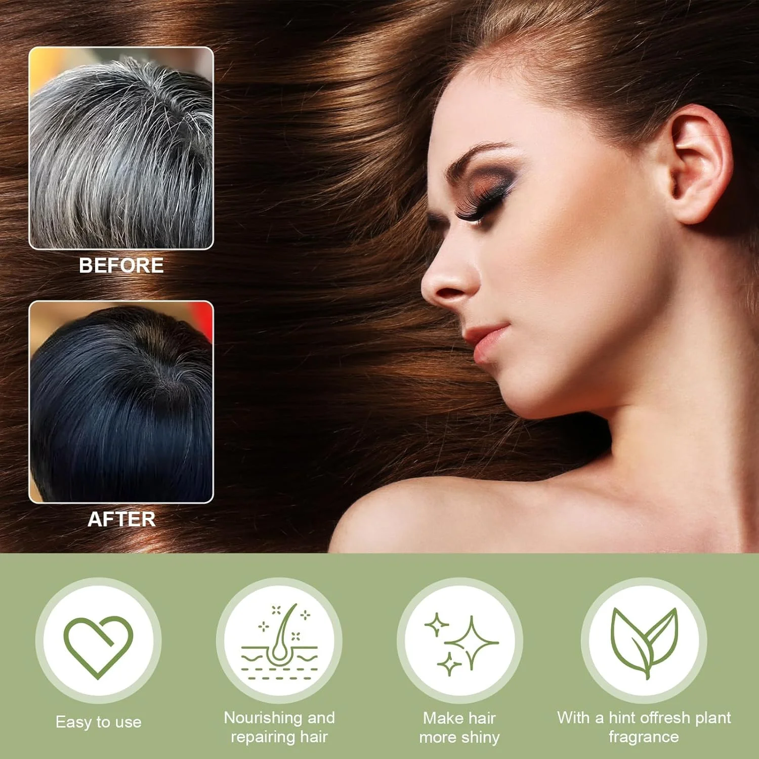 شامپو رنگ موی حبابی، 30 میلی لیتر 10 بسته/جعبه رنگ موی گیاهی برای موهای سفید با عصاره خالص شامپو رنگ موی حبابی گیاهی wishstream (مشکی) شامپو رنگ موی حبابی، 30 میلی لیتر 10 بسته/جعبه رنگ موی گیاهی برای موهای سفید با عصاره خالص شامپو رنگ موی حبابی گیاهی wishstream (مشکی)