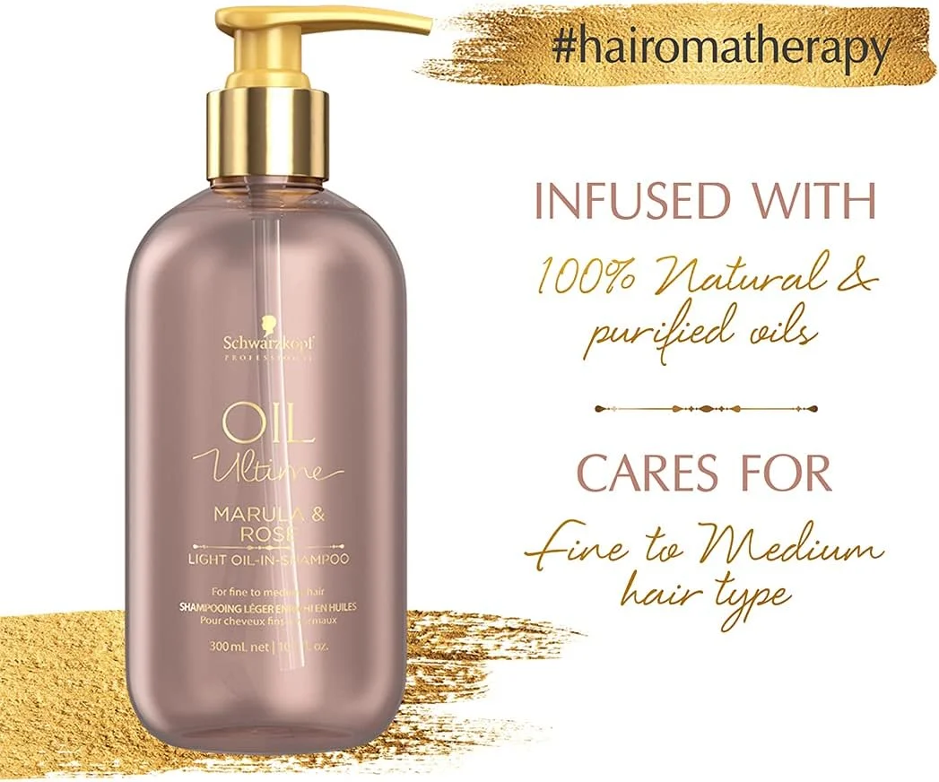 شامپو سبک روغن آرگان Schwarzkopf Professional Oil Ultime حجم 300 میلی لیتر