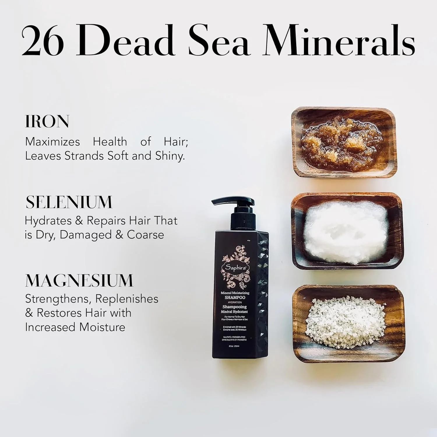 شامپو معدنی مرطوب کننده سفیر، آبرسانی و درخشش برای موهای خشک، آسیب دیده، فر شده یا تحت درمان شیمیایی، بدون سولفات، بدون پارابن، وگان، جلوگیری از وز و موخوره 250 میلی لیتر شامپو معدنی مرطوب کننده سفیر، آبرسانی و درخشش برای موهای خشک، آسیب دیده، فر شده یا تحت درمان شیمیایی، بدون سولفات، بدون پارابن، وگان، جلوگیری از وز و موخوره 250 میلی لیتر