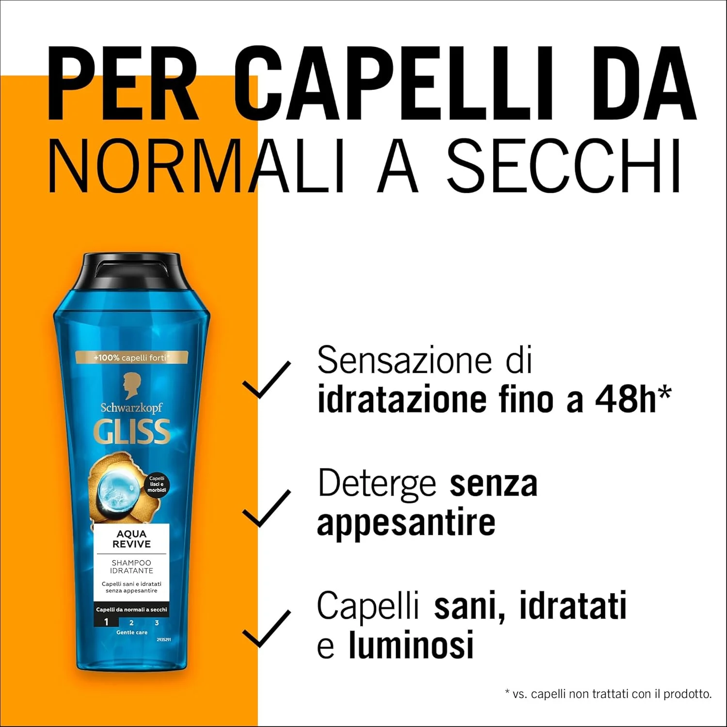 شامپو آبرسان موهای معمولی و خشک Schwarzkopf Gliss Aqua-Revive، با کمپلکس هیالورونیک و جلبک دریایی، موها را آبرسانی و تمیز می کند، 400 میلی لیتر شامپو آبرسان موهای معمولی و خشک Schwarzkopf Gliss Aqua-Revive، با کمپلکس هیالورونیک و جلبک دریایی، موها را آبرسانی و تمیز می کند، 400 میلی لیتر