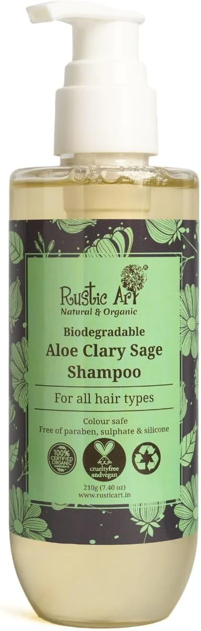 شامپو آلوئه ورا و مریم گلی روستیک آرت مناسب انواع مو | بدون سولفات و پارابن | زیست تخریب پذیر، ارگانیک | (210 گرم) شامپو آلوئه ورا و مریم گلی روستیک آرت مناسب انواع مو | بدون سولفات و پارابن | زیست تخریب پذیر، ارگانیک | (210 گرم)