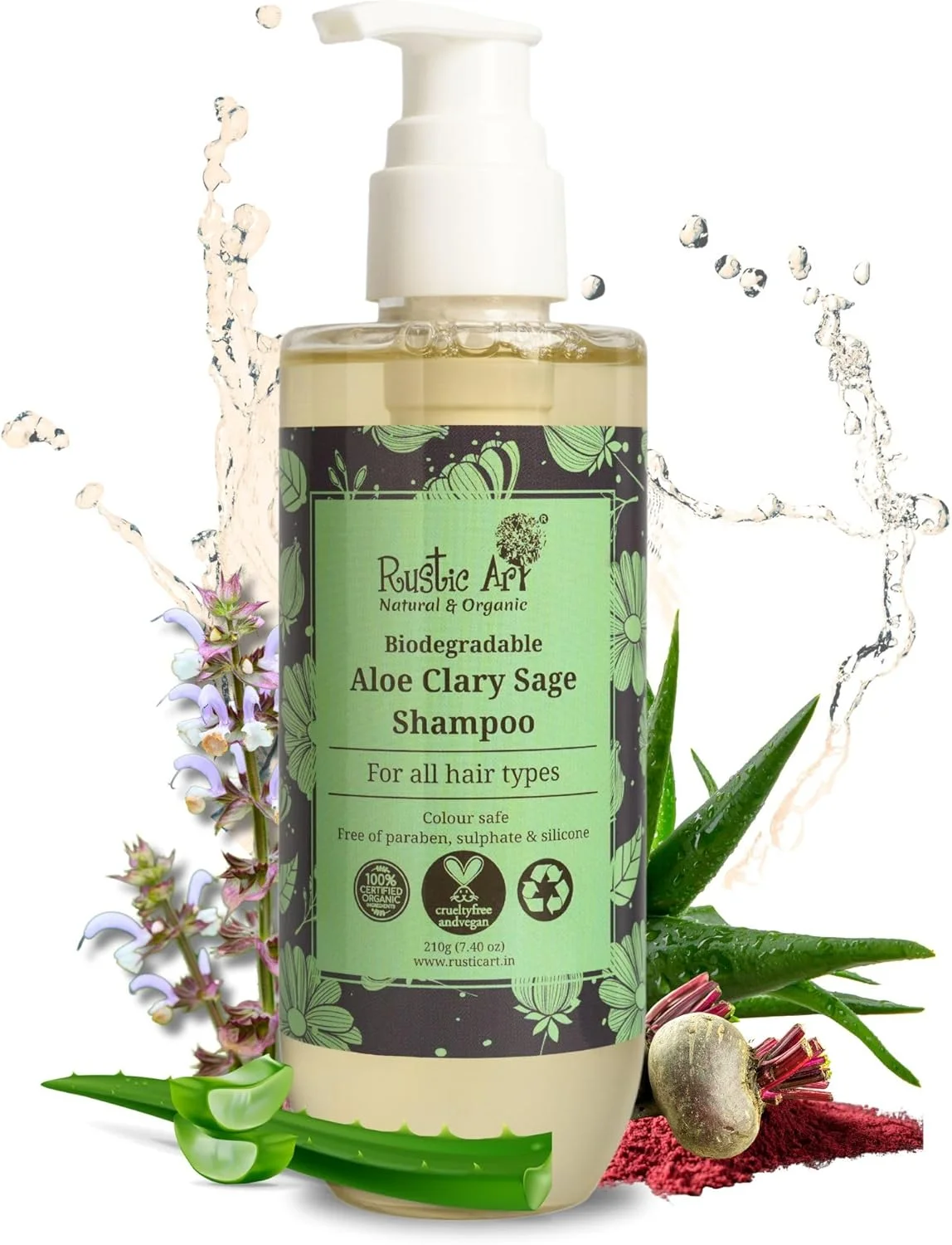 شامپو آلوئه ورا و مریم گلی روستیک آرت مناسب انواع مو | بدون سولفات و پارابن | زیست تخریب پذیر، ارگانیک | (210 گرم) شامپو آلوئه ورا و مریم گلی روستیک آرت مناسب انواع مو | بدون سولفات و پارابن | زیست تخریب پذیر، ارگانیک | (210 گرم)