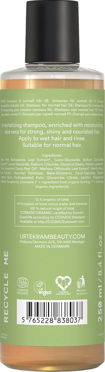 شامپو آلوئه ورا احیا کننده اورتکرام، 250 میلی لیتر | مراقبت آبرسان برای موهای معمولی | 100% ارگانیک و وگان | تقویت کننده و مغذی | فاقد سیلیکون و پارابن