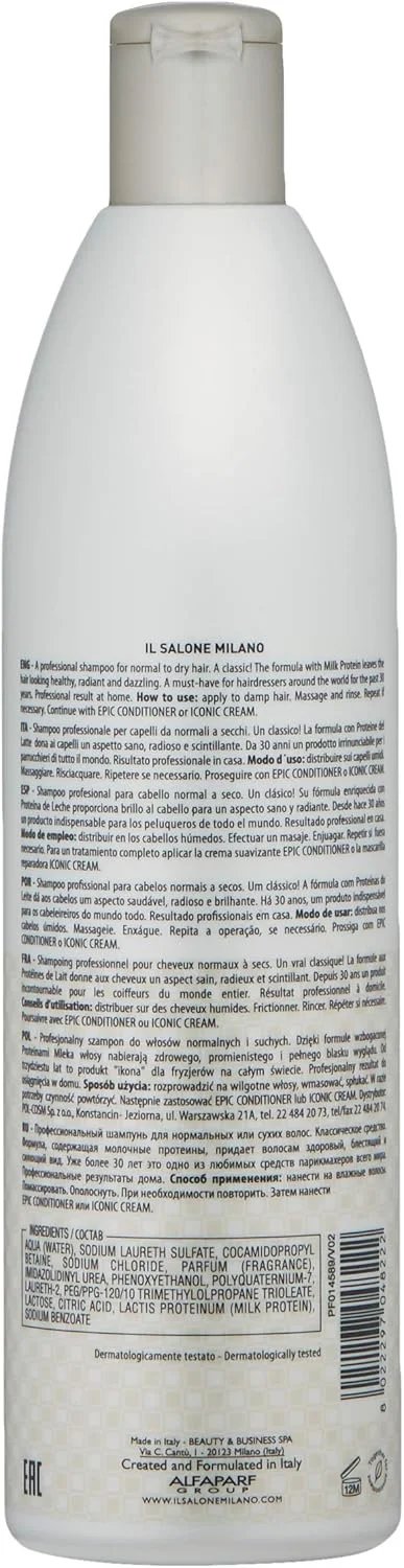 شامپو حرفه ای میتیک Il Salone Milano مناسب موهای معمولی تا خشک - آبرسان و درخشان کننده - کیفیت عالی - 500 میلی لیتر شامپو حرفه ای میتیک Il Salone Milano مناسب موهای معمولی تا خشک - آبرسان و درخشان کننده - کیفیت عالی - 500 میلی لیتر