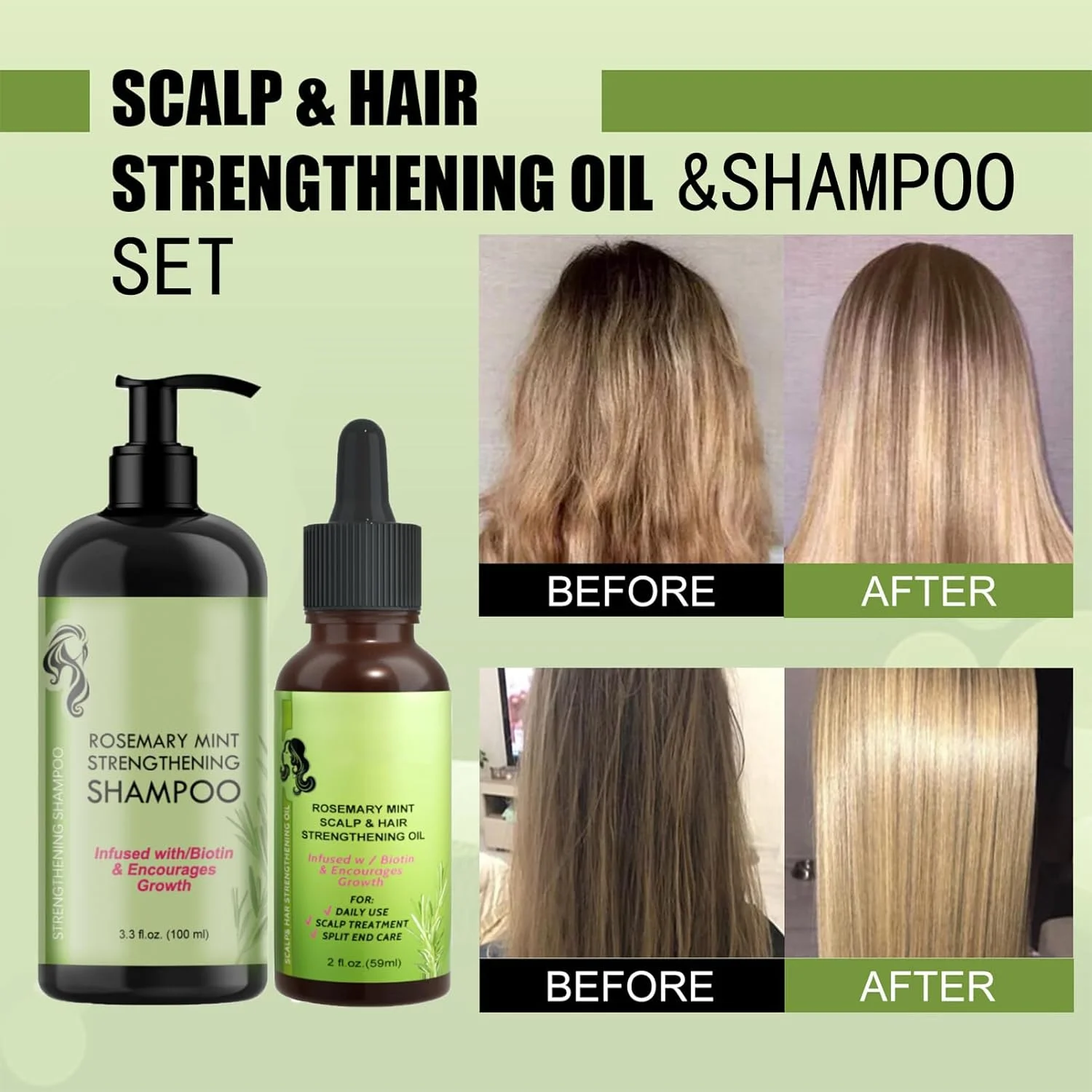 مجموعه شامپو و روغن مو رزماری نعناع - شامپو تقویت کننده رزماری نعناع مرطوب کننده - روغن تقویت کننده پوست سر و مو - ست هدیه برای زنان و مردان - ست مراقبت از مو برای ترمیم و رشد مو مجموعه شامپو و روغن مو رزماری نعناع - شامپو تقویت کننده رزماری نعناع مرطوب کننده - روغن تقویت کننده پوست سر و مو - ست هدیه برای زنان و مردان - ست مراقبت از مو برای ترمیم و رشد مو