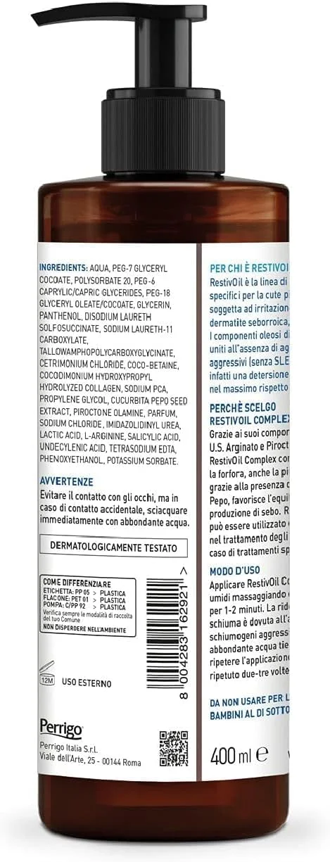 شامپو ضد شوره سر رستیویل کمپلکس مناسب موهای معمولی تا چرب با اثر ضد سبوره و ضد خارش 400 میلی لیتر