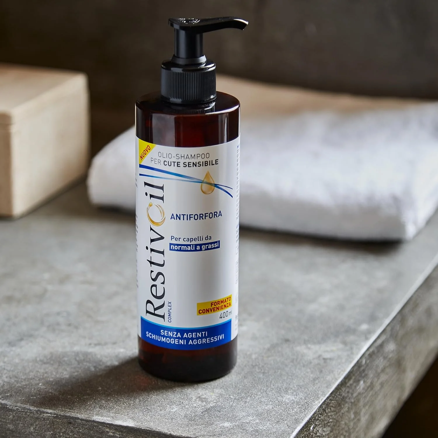 شامپو ضد شوره سر رستیویل کمپلکس مناسب موهای معمولی تا چرب با اثر ضد سبوره و ضد خارش 400 میلی لیتر