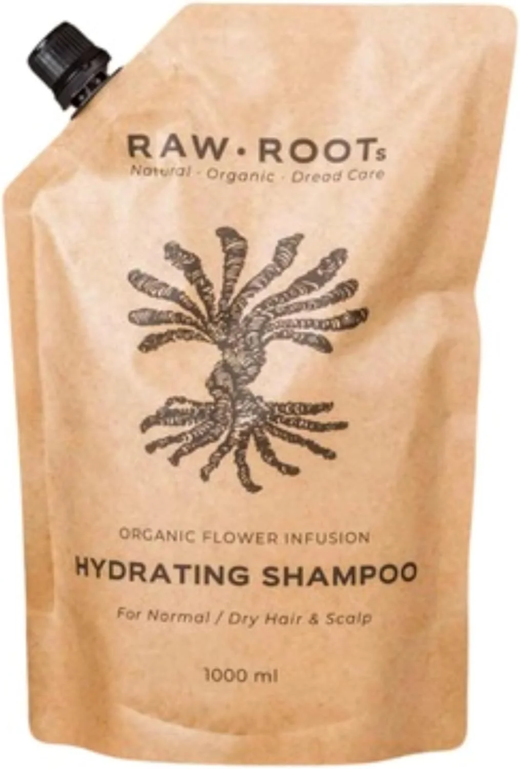 شامپو آبرسان RAW ROOTs برای در dreadlock ها 1000 میلی لیتر - شامپو بدون سولفات برای موهای معمولی تا خشک - همچنین مناسب برای موهای فر - شامپو بدون سولفات سیلیکون و پارابن