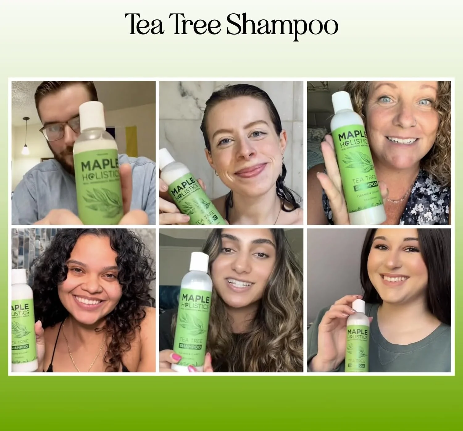 شامپو روغن درخت چای خالص - شامپو ضد شوره روغن ضروری طبیعی برای پوست سر خشک، خارش دار و پوسته پوسته - ضد قارچ و ضد باکتری - پاک کننده آبرسان بدون سولفات - جلوگیری از شپش سر و نازک شدن مو