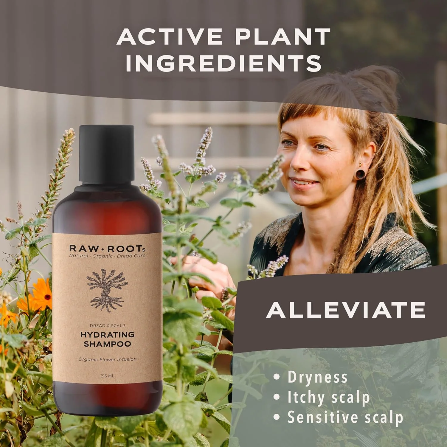 شامپو آبرسان برای در dreadlock های RAW ROOTs 215 میلی لیتر - شامپو بدون سولفات برای موهای معمولی تا خشک - همچنین مناسب برای موهای فر - شامپو بدون سیلیکون، سولفات و پارابن