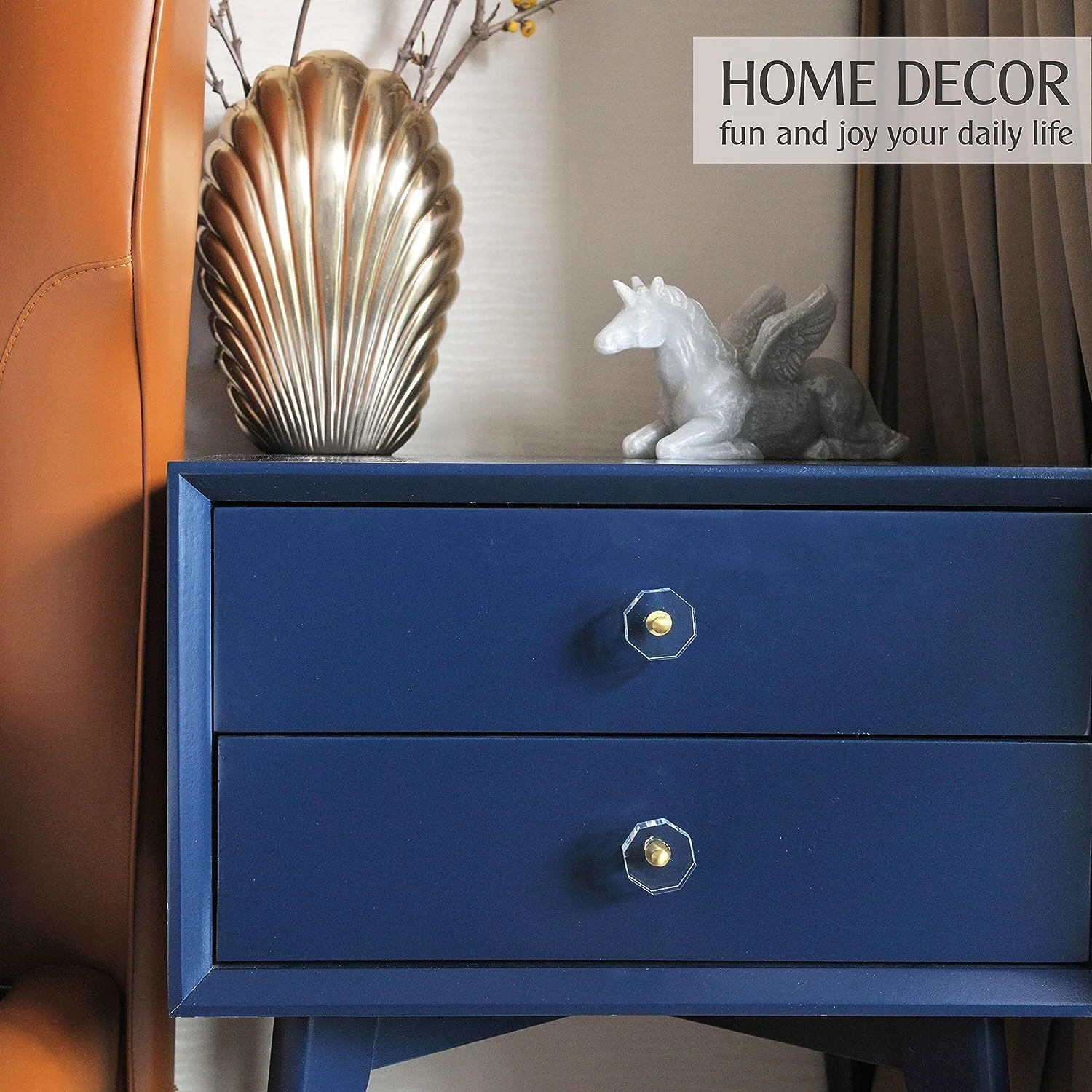 دستگیره های کریستالی شیشه ای SYOSI، دستگیره و کشو کابینت، دستگیره برنجی سخت افزار طلایی مبلمان برای کمد آشپزخانه 6 عددی (هشت ضلعی)