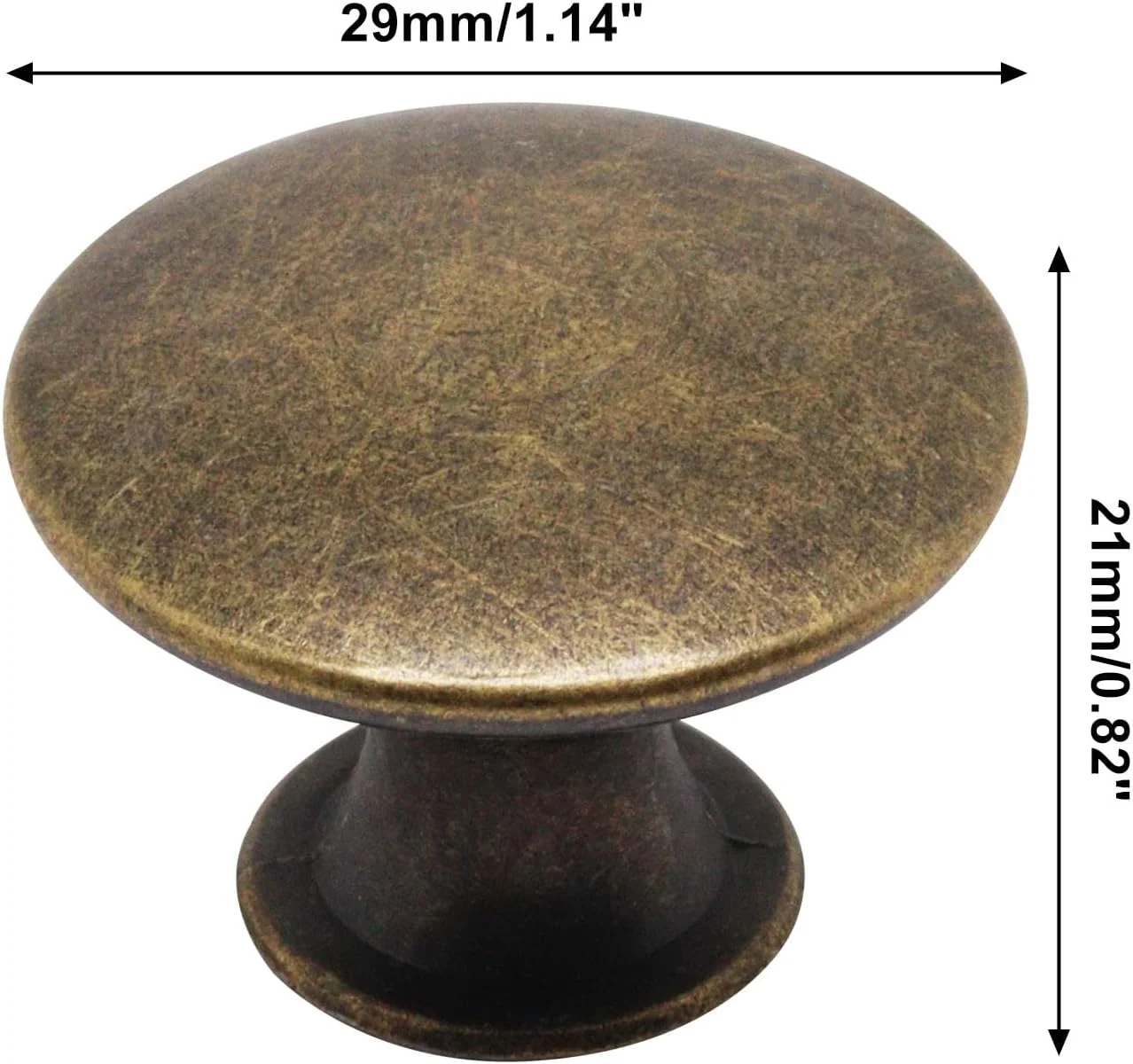 SWZHAI 16 عدد دستگیره کابینت برنجی عتیقه، دستگیره گرد کمد، دستگیره کشو آشپزخانه، دستگیره های کشویی کمد تک سوراخ