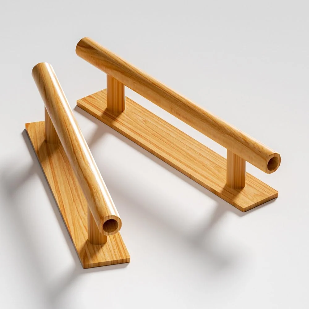 دستگیره خودچسب طرح چوب، دستگیره های فشاری-کششی چند منظوره برای کابینت، درب، کشو و کمد لباس، طول 15 سانتی متر، 20 عدد (چوب روشن)