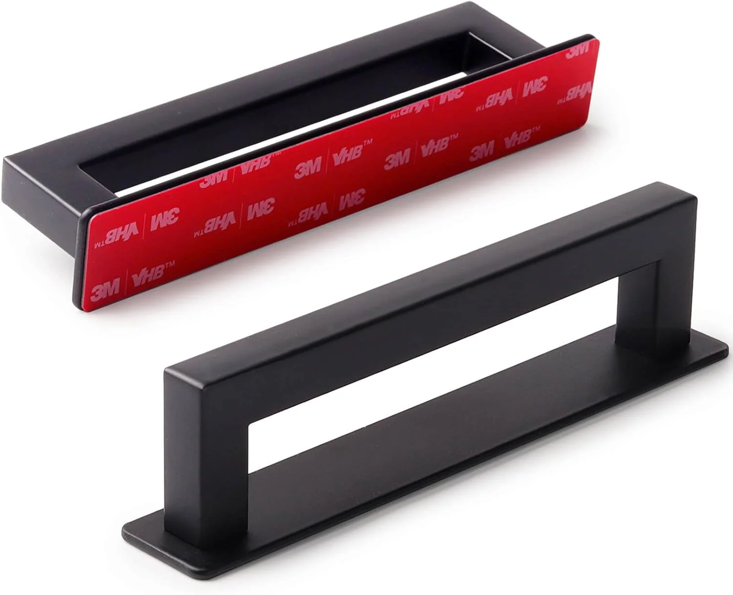دستگیره کابینت چسبی RVPEKUPE، بسته 2 عددی، دستگیره کشو خود چسب بدون نیاز به سوراخ کاری، مناسب برای کابینت، کمد، درب شیشه ای کشویی حمام - 6 اینچ، مشکی