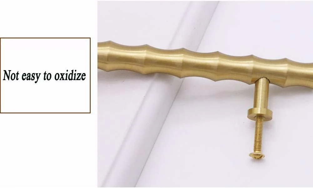 دستگیره ساده کشو، دستگیره برنجی درب، دستگیره کشو، دستگیره مدرن مینیمالیستی درب، دستگیره کابینت، دستگیره طرح بامبو، دستگیره اهرمی درب، ضد زنگ و ضد محو شدن (پیچ پیش فرض 22 میلی متر)