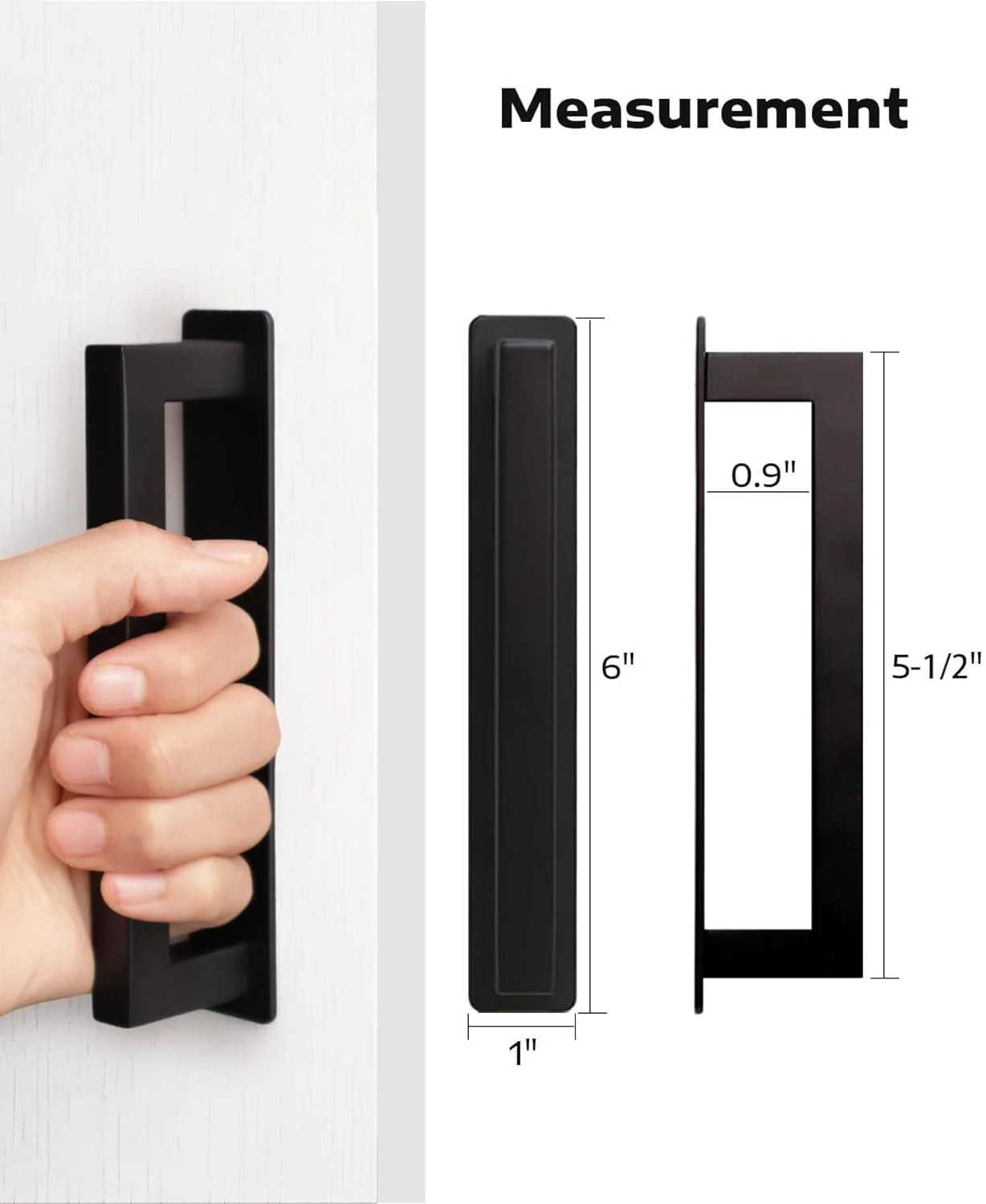 دستگیره کابینت چسبی RVPEKUPE، بسته 2 عددی، دستگیره کشو خود چسب بدون نیاز به سوراخ کاری، مناسب برای کابینت، کمد، درب شیشه ای کشویی حمام - 6 اینچ، مشکی