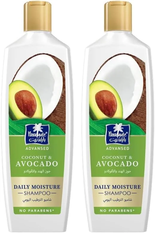 شامپو روزانه مرطوب کننده پاراشوت ادونسد 170 میلی لیتر | شامپو با آووکادو و نارگیل | مرطوب کننده و کاهش دهنده شکستگی مو | آبرسانی عمیق برای موهای نرم | 0% مواد شیمیایی مضر (بسته 2 عددی)